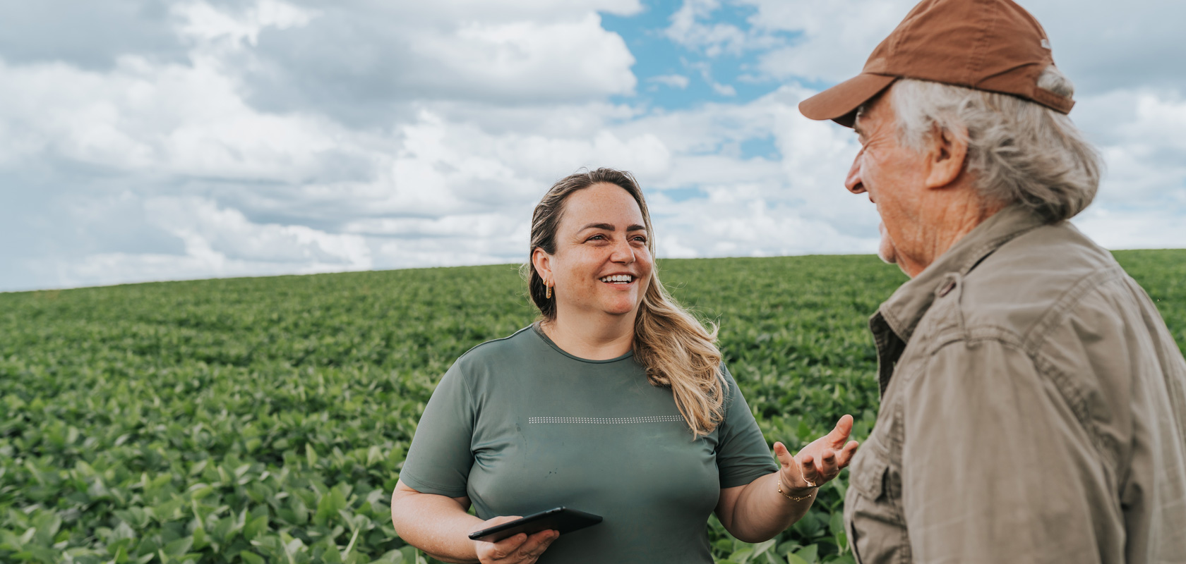 Accompagnement d'une entreprise agricole sur le terrain.