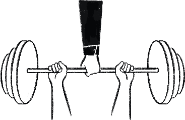 Pictogramme illustrant une main qui allège la charge des poids et haltères en les tirant par le haut