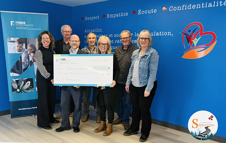 Audrey Lebel (MRC Antoine-Labelle), Robert Bergeron, (Fondation Santé de la Rouge), Nicolas Morand (Fonds locaux de solidarité FTQ), Raphaël Ciccariello (municipalité de La Macaza)
Martine Cossette (Le Train de la Séduction)
Jean-François Limoges, (ADN de Nominingue), et Marlène Tanguay (Action Bénévole de la Rouge)

