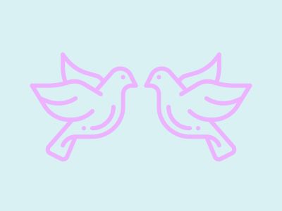 Icon representing two love birds