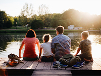 Blended family enjoying the sun.